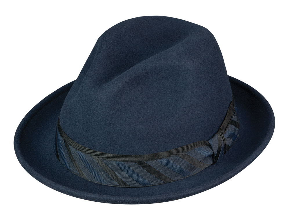 Iconic Fedora with Layered Striped Band - Brimmed Hats